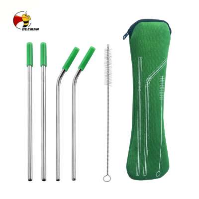 Beeman Amazon Wholesale Custom Stainless Steel Straw Metal Silicone Tips